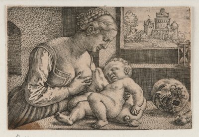 Madonna med dödskalle av Barthel Beham