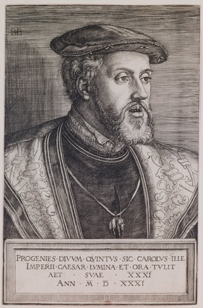 Porträtt av Charles Quint av Barthel Beham
