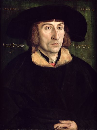 Portrait of Johann Neudorffer (1497-1563) 1527  av Barthel Beham