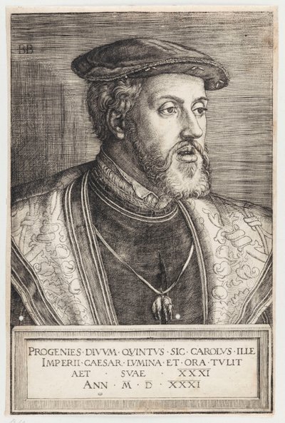 Porträtt av kejsar Karl V av Barthel Beham