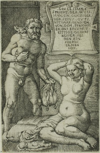 Snålen och missfallet av Barthel Beham