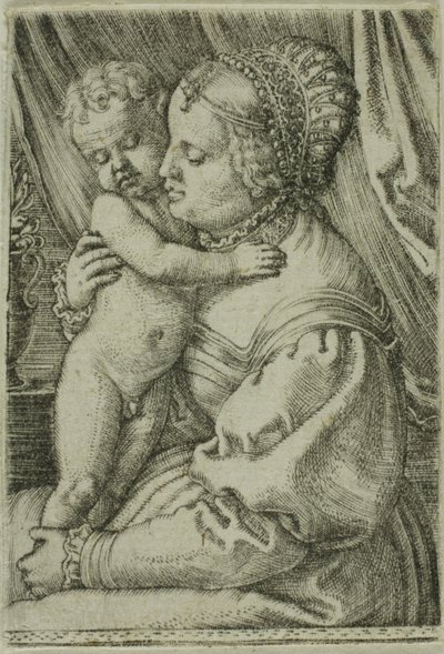 Jungfru Maria med barn och vas av Barthel Beham