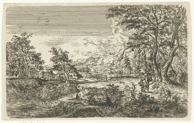 Landskap med man och pojke av Bartholomäus Ignaz Weiss (attributed to)