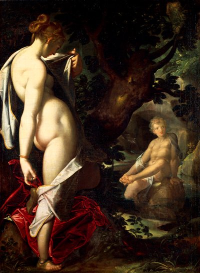 Hermafroditus och Salamace, av Bartholomaeus Spranger (1546-1611) av Bartholomaeus Spranger