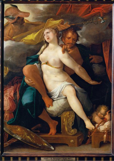 Venus och Mars, varnade av Merkurius av Bartholomaeus Spranger
