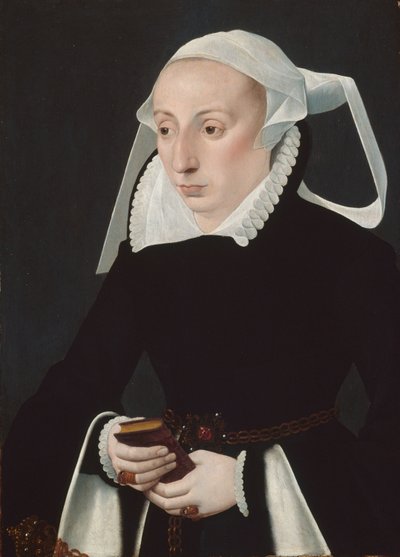 Porträtt av en kvinna med bönbok av Bartholomaus the Younger Bruyn