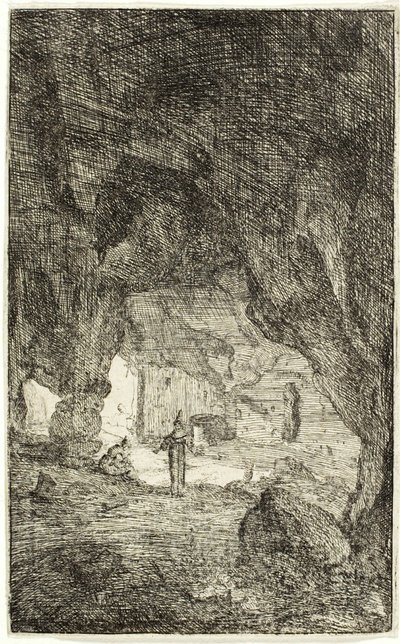 Grotto and Friars, från The Ruins of Rome av Bartholomeus Breenbergh