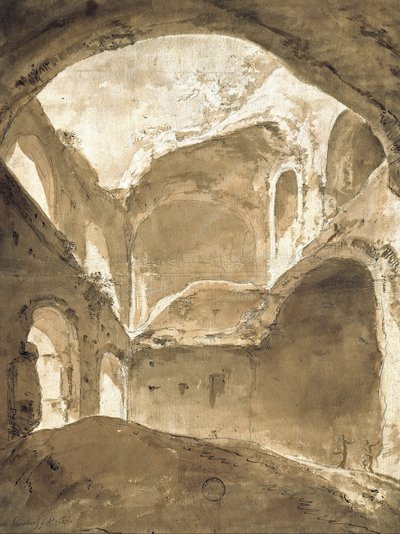 Interiör av en forntida ruin av Bartholomeus Breenbergh