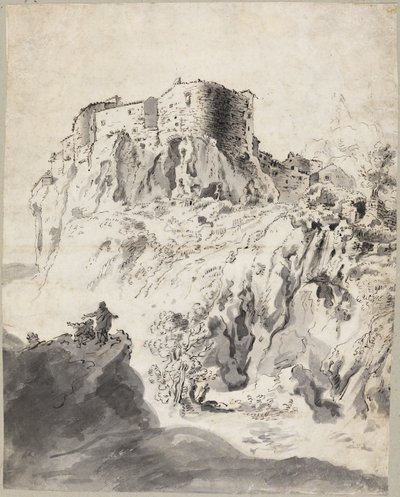 Italienskt landskap med slott av Bartholomeus Breenbergh