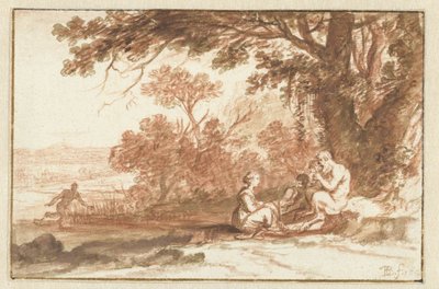 Landskap med nymfen Korsika och satyren av Bartholomeus Breenbergh