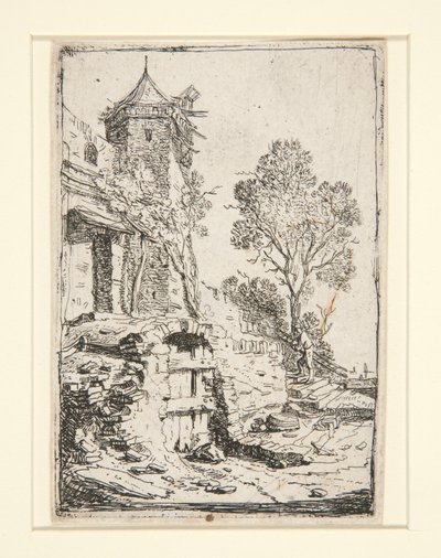 Huset nära det sexkantiga tornet av Bartholomeus Breenbergh