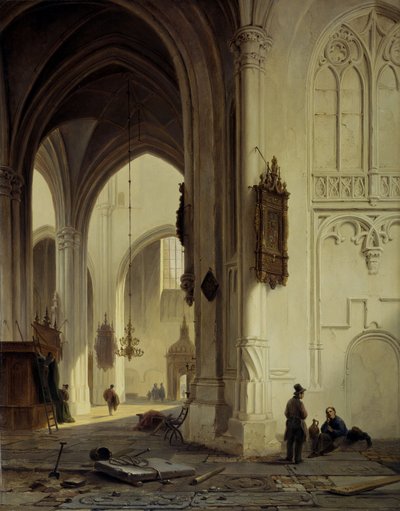 Kyrkan interiört av Bartholomeus Johannes van Hove