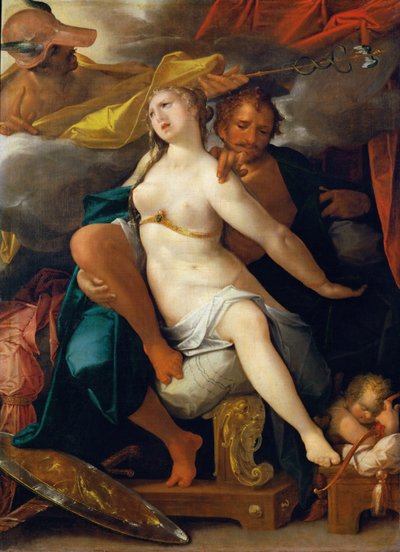 Venus och Mars varnas av Merkurius av Bartholomeus Spranger