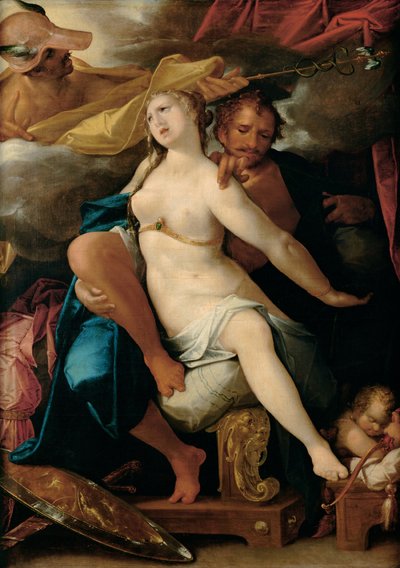 Venus och Mars varnade av Merkurius, ca 1586 av Bartholomaeus Spranger