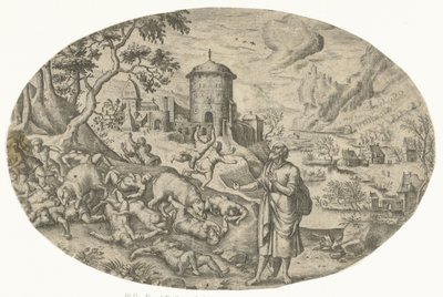 Elisha förbannar barnen av Bartholomeus Willemsz. Dolendo
