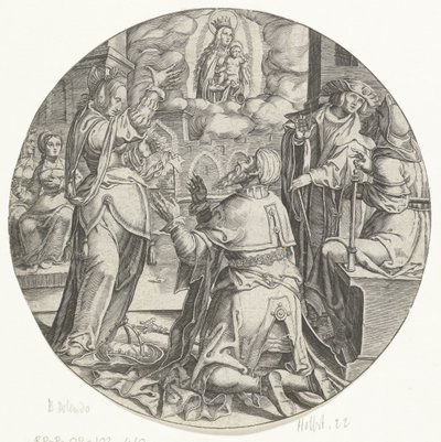 Maria med barnet visar sig för kejsar Augustus av Bartholomeus Willemsz. Dolendo