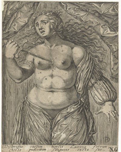 Lucretias självmord av Bartholomeus Willemsz. Dolendo