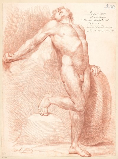 Stående manlig naken, sedd framifrån av Bartholomeus Ziesenis