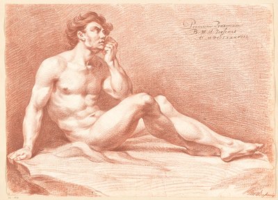 Sittande man naken, sidovy (1:a pris 1788) av Bartholomeus Ziesenis