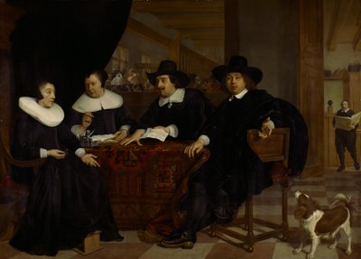 Två regenter och två regentinnor vid Spinhuis av Bartholomeus van der Helst