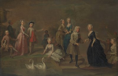 Uvedale Tomkyns Price 1685-1764 och medlemmar av hans familj, möjligen tidigt 1730-tal. av Bartholomew Dandridge