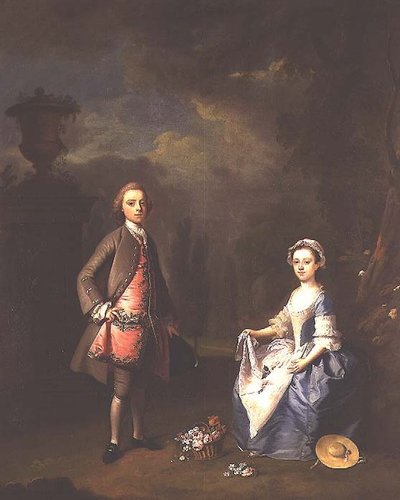 Edward Harley, 4:e earlen av Oxford, och hans syster Sarah, c.1737 av Bartholomew Dandrige