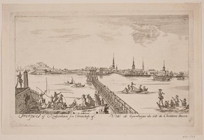 Prospekt av Köpenhamn sett från Christianshavn av Bartholomæus Roque