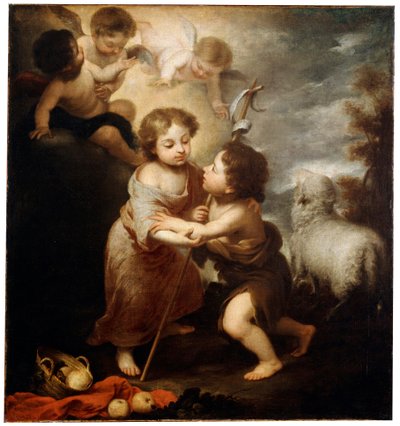 Kristus och Johannes Döparen som barn, mellan 1655 och 1660. av Bartolomé Esteban Murillo