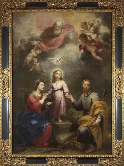 Den himmelska och jordiska treenigheten. Omkring 1675-82 av Bartolomé Esteban Murillo