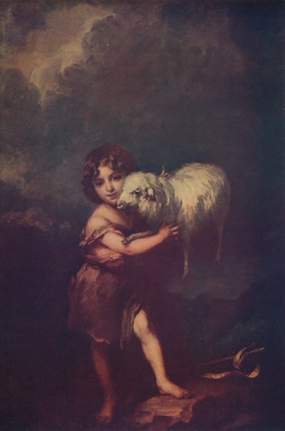 Johannes och lammet, 1660-5, c1900 av Bartolomé Esteban Murillo