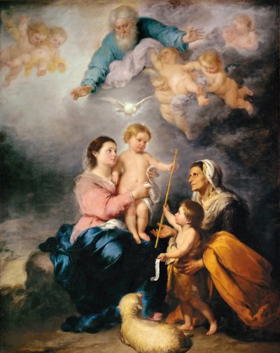 Den heliga familjen Jungfrun av Sevilla av Bartolomé Esteban Murillo