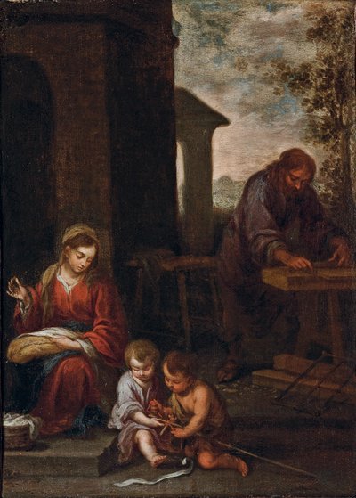 Den heliga familjen med spädbarnet Johannes döparen, 1660-70 av Bartolomé Esteban Murillo