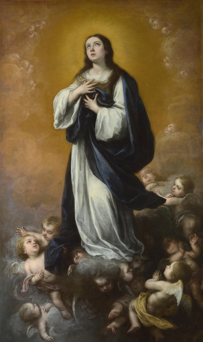 Jungfruns obefläckade avlelse, piga på 1600-talet. av Bartolomé Esteban Murillo