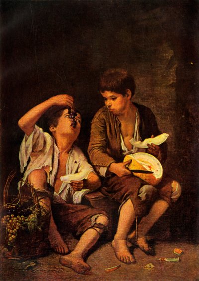 Melonätarna, c1650, 1946. av Bartolomé Esteban Murillo