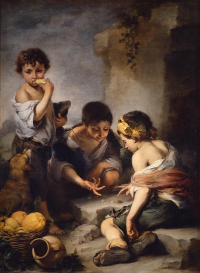 Pojkar som spelar tärning av Bartolomé Esteban Murillo