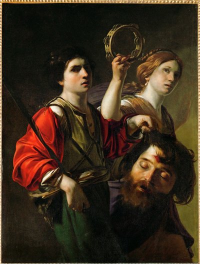 David triomphant - Davids triumf ... av Bartolomeo (manner of) Manfredi