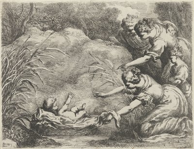Moses räddade från Nilen av Bartolomeo Biscaino