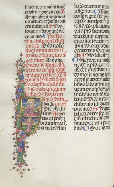 Missale: Fol. 116: Saint Matthew med ängel, 1469. av Bartolomeo Caporali