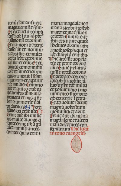 Missale: Fol. 122: innehåller musik för Hely Hely Lama etc. inom St. Mattion Passion, 1469. av Bartolomeo Caporali