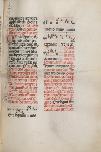 Missale: Fol. 148: Musik för Behold the wood of the cross..., 1469 av Bartolomeo Caporali