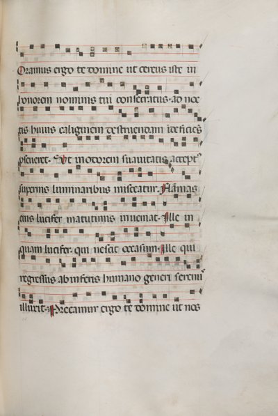 Missale: Fol. 157: Musik för Exultet, 1469 av Bartolomeo Caporali