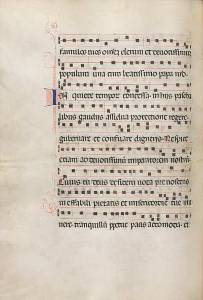 Missale: Fol. 157v: Music for Exultet, 1469 av Bartolomeo Caporali
