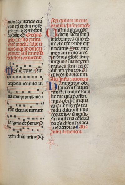 Missale: Fol. 178: Musik för olika vanliga böner, 1469. av Bartolomeo Caporali