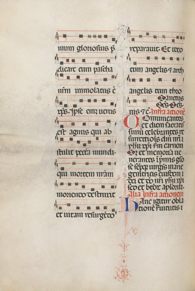 Missale: Fol. 179v: Musik för olika vanliga böner, 1469. av Bartolomeo Caporali