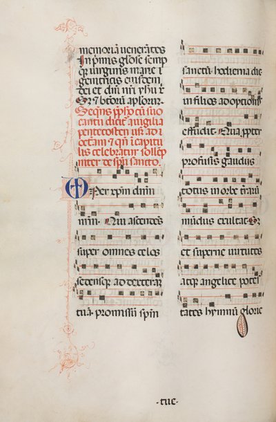Missale: Fol. 180v: Musik för olika vanliga böner, 1469. av Bartolomeo Caporali