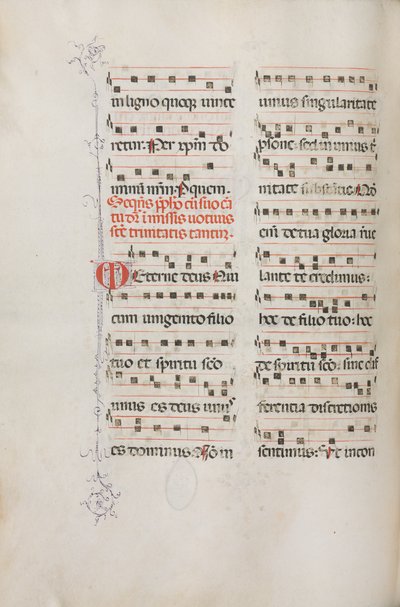 Missale: Fol. 182v: Musik för olika vanliga böner, 1469. av Bartolomeo Caporali
