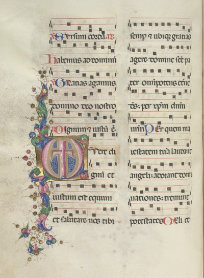 Missale: Fol. 183v: Kors, lövverk, 1469. av Bartolomeo Caporali