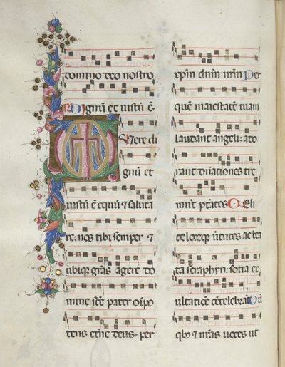 Missale: Fol. 184v: Kors, lövverk, 1469 av Bartolomeo Caporali