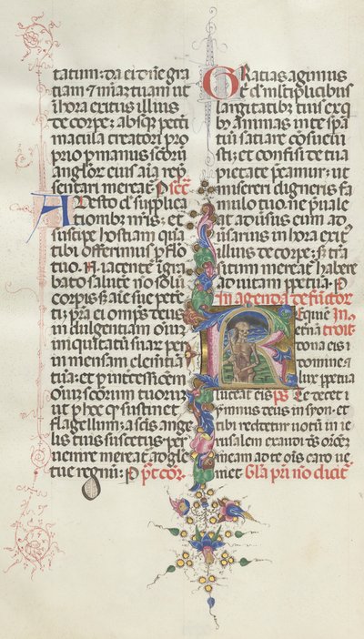 Missale: Fol. 387v: Döden representerad som ett skelett med en skära, 1469. av Bartolomeo Caporali