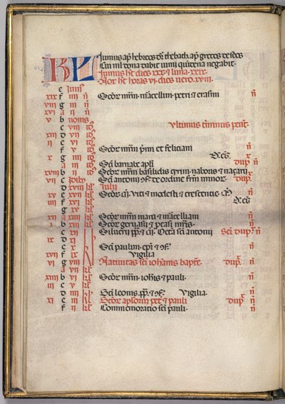 Missale: Fol. 5v: Junikalendersidan, 1469 av Bartolomeo Caporali